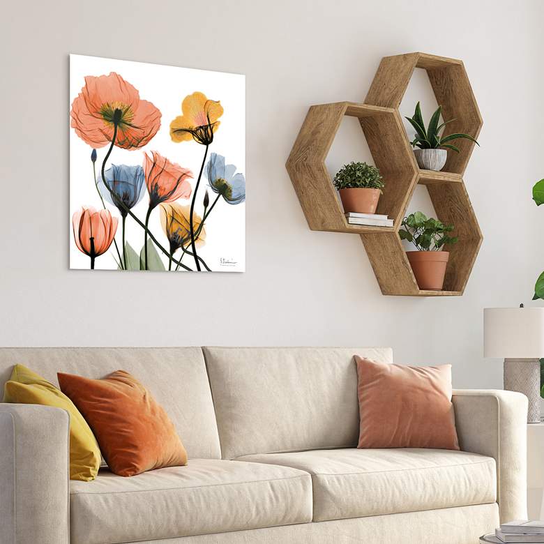 Image 1 Flowers and Ferns 24" Square Tempered Glass Graphic Wall Art in scene