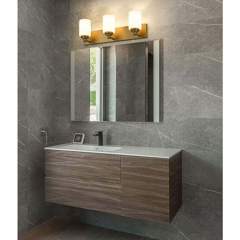 Image 1 Soledad 23" Wide Brushed Gold 3-Light Vanity Bath Light in scene