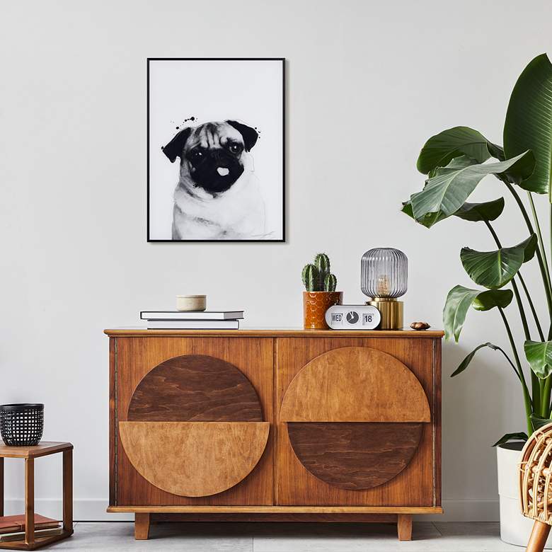 Image 1 Pug 24" High Rectangular Framed Glass Wall Art in scene