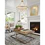 1_Windham 28" Wide Warm Brass Crystal 6-Light Pendant in scene