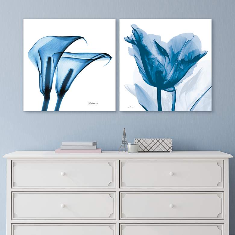Image 1 Tulip and Lilies 48" Wide 2-Piece Glass Wall Art Set in scene