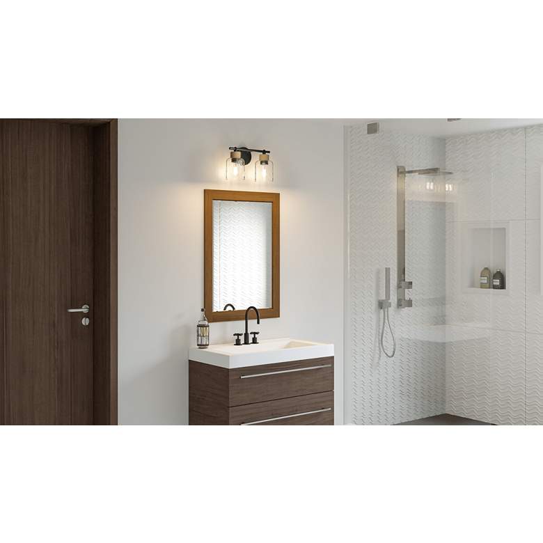 Image 1 Quoizel Baltic 9 1/4" High Matte Black 2-Light Wall Sconce in scene