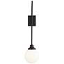 63T62 - Wall Sconce with Globe Pendant in Matte Black