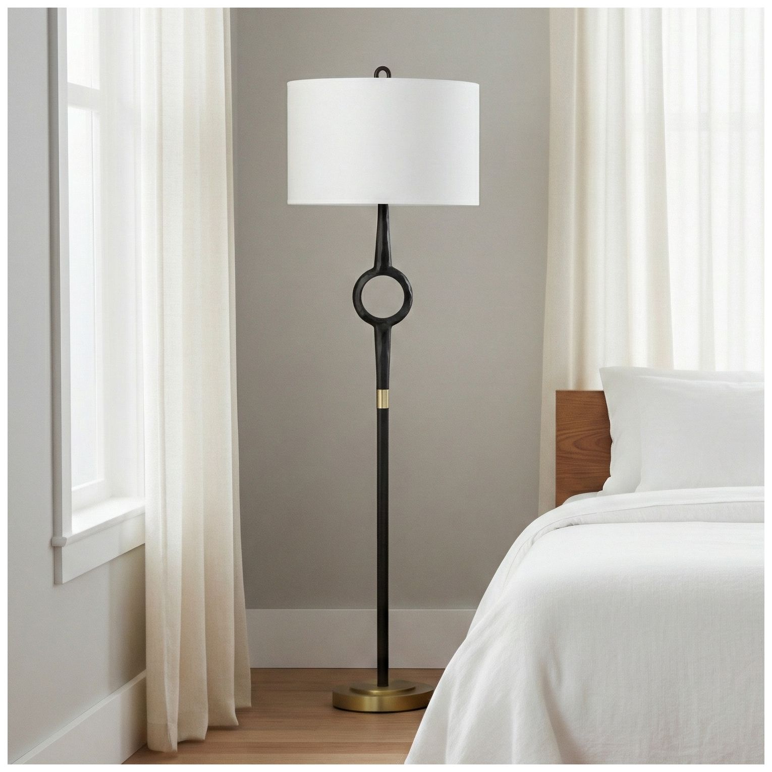 Image 4 64.5" Black and Gold Sculptural Floor Lamp more views