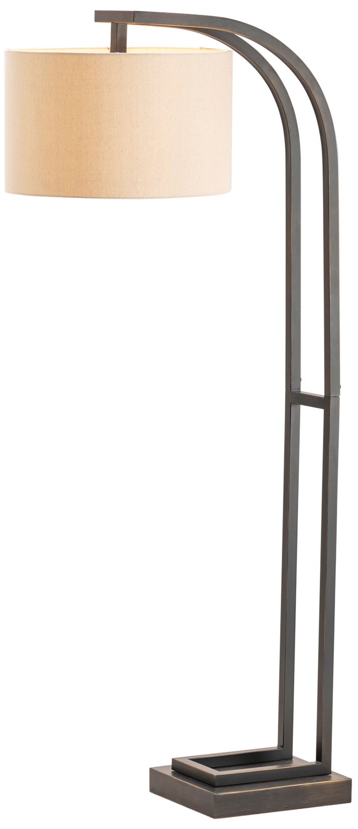 Image 3 64"H Metal Arched Floor Lamp with Fabric Drum Shade more views
