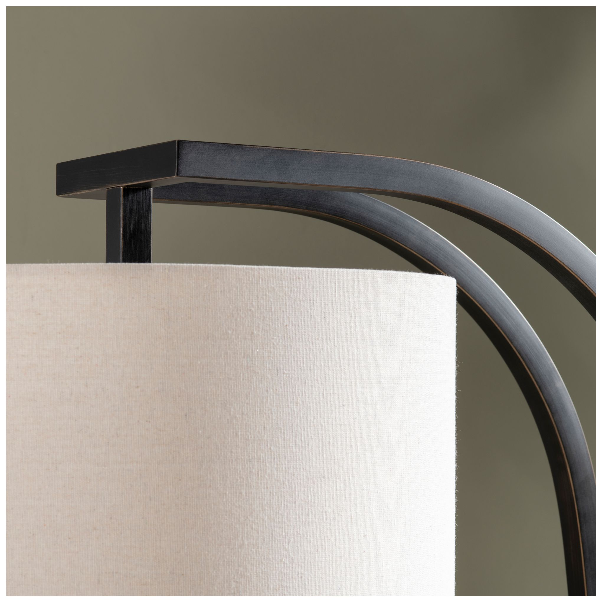 Image 5 64"H Metal Arched Floor Lamp with Fabric Drum Shade more views
