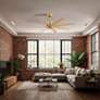 4_64" Ariella Brushed Brass and Light Maple Blades Ceiling Fan more views