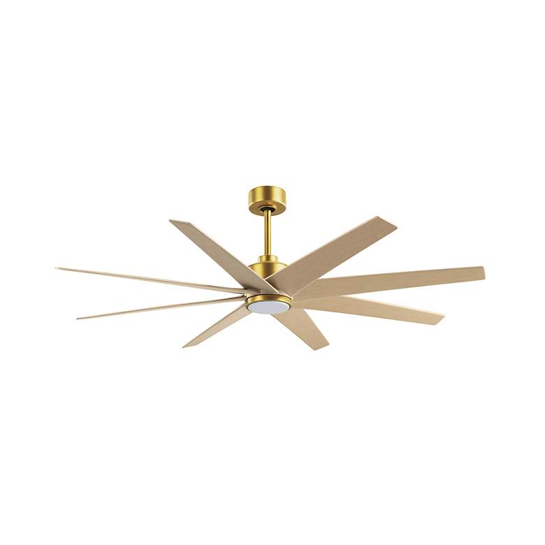 Image 2 64" Ariella Brushed Brass LED Ceiling Fan with Maple Blades more views