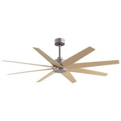 64" Ariella Brushed Nickel Ceiling Fan w/ Light Maple Blades
