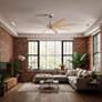 64" Ariella Brushed Nickel Ceiling Fan w/ Light Maple Blades