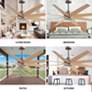 64" Ariella Brushed Nickel Ceiling Fan w/ Light Maple Blades