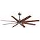 64" Ariella Brushed Nickel Ceiling Fan with Walnut Blades