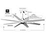 6_64" Ariella Brushed Nickel Ceiling Fan with Walnut Blades more views