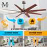 64" Ariella Brushed Nickel Ceiling Fan with Walnut Blades