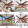 64" Ariella Brushed Nickel Ceiling Fan with Walnut Blades