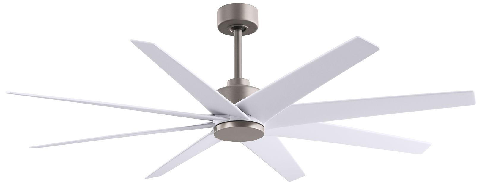 64" Ariella Brushed Nickel Ceiling Fan with White Blades