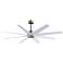 64" Ariella Brushed Nickel Ceiling Fan with White Blades