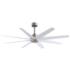 64" Ariella Brushed Nickel Ceiling Fan with White Blades