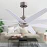 3_64" Ariella Brushed Nickel Ceiling Fan with White Blades more views