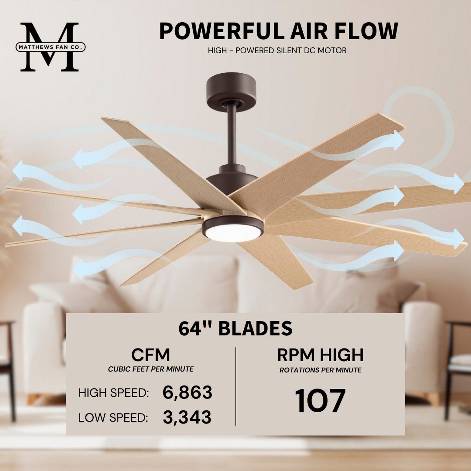 Image 6 64" Ariella-LK Bronze and Light Maple Tone LED Ceiling Fan more views