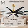 6_64" Ariella-LK Brushed Brass and Matte Black LED Ceiling Fan more views