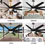 64" Ariella-LK Brushed Brass and Matte Black LED Ceiling Fan