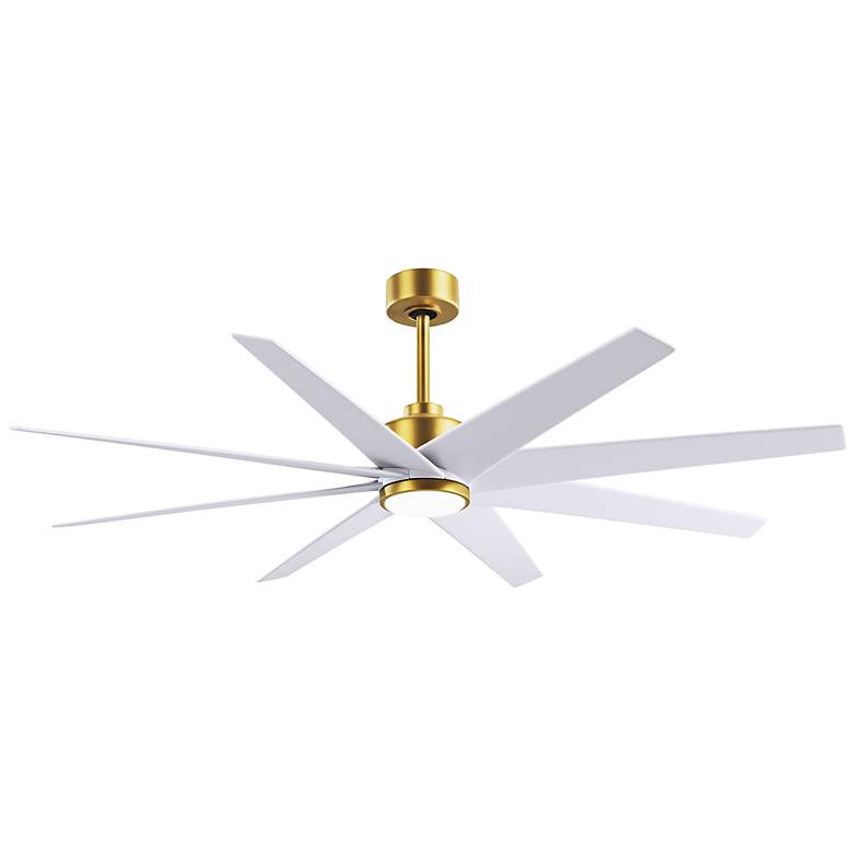 Image 1 64" Ariella-LK Brushed Brass and White LED Ceiling Fan