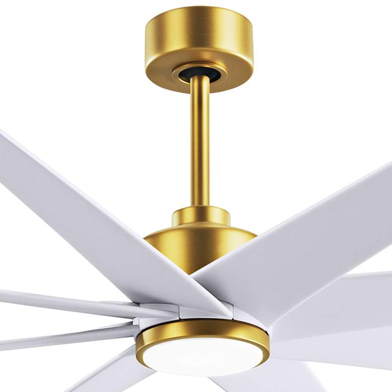 Image 2 64" Ariella-LK Brushed Brass and White LED Ceiling Fan more views