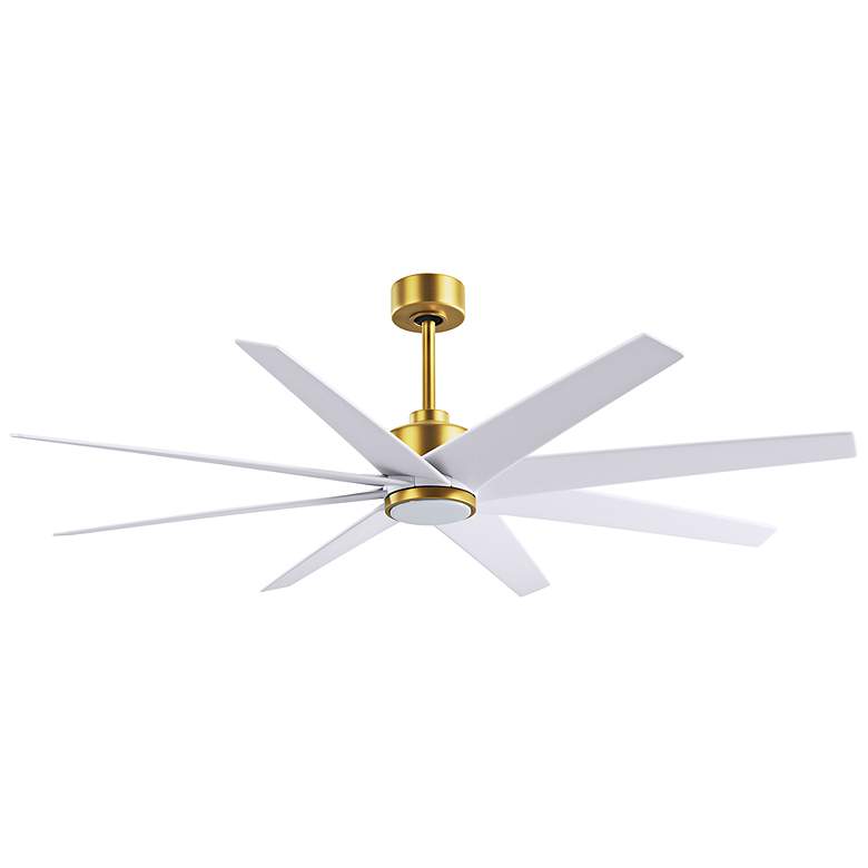 Image 3 64" Ariella-LK Brushed Brass and White LED Ceiling Fan more views