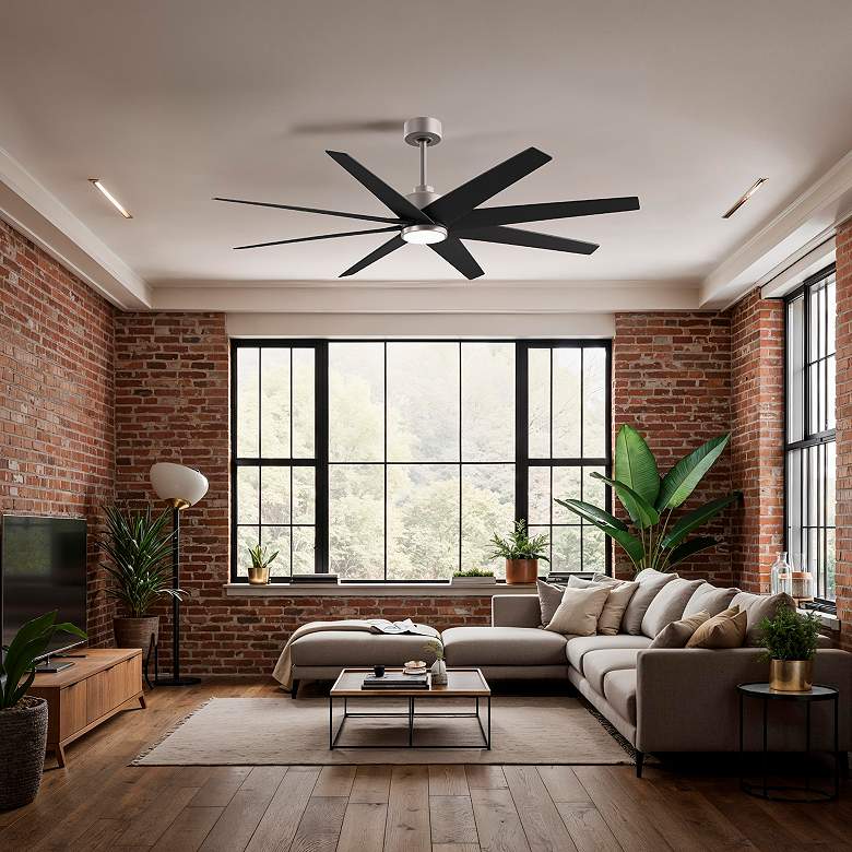 Image 3 64" Ariella-LK Brushed Nickel w/ Matte Black LED Ceiling Fan more views