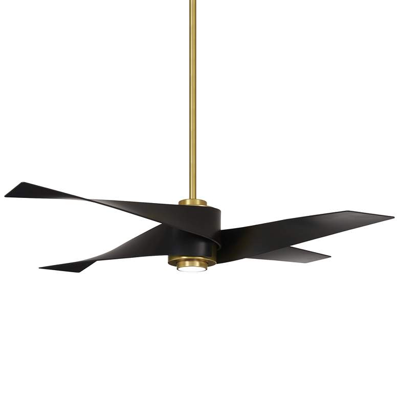 Image 2 64" Artemis IV Soft Brass DC Large Modern Fan with Remote Control
