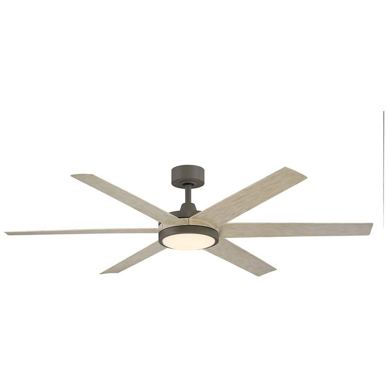 Image 1 64 inch Fanimation Brawn Antique Graphite Outdoor LED Smart Ceiling Fan