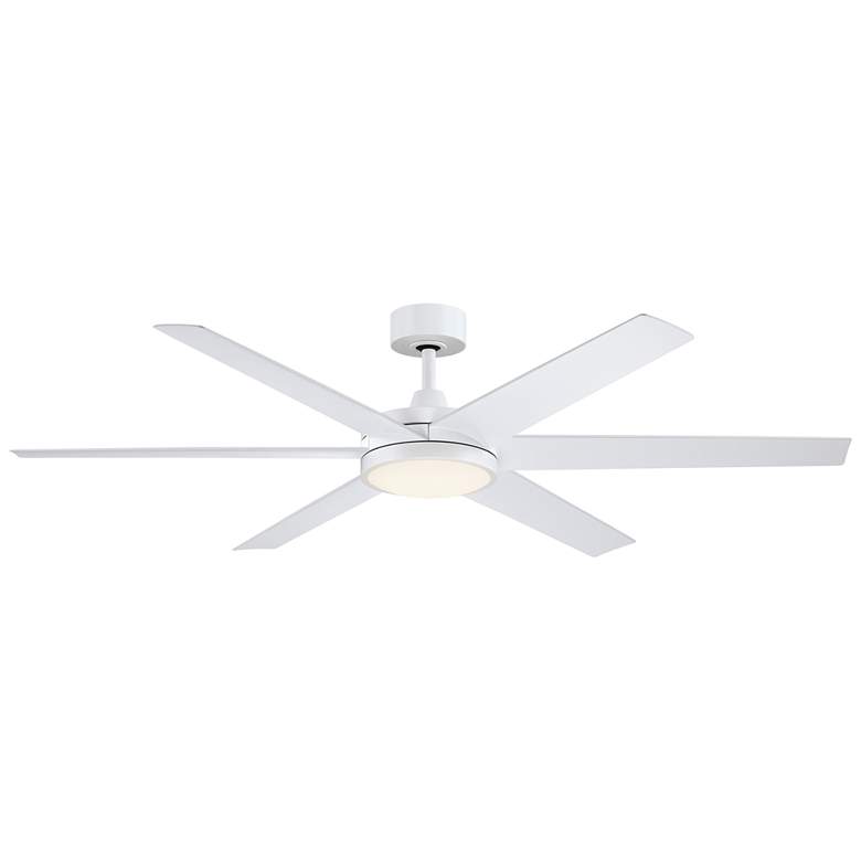 Image 1 64 inch Fanimation Brawn Matte White Outdoor LED Smart Ceiling Fan