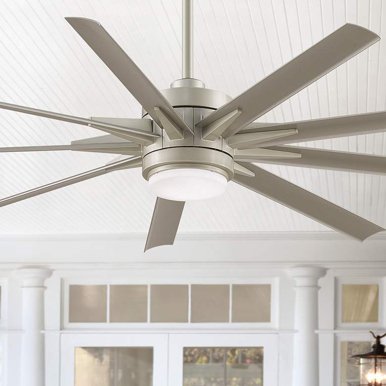 Image 1 64" Fanimation Odyn Custom Nickel LED Outdoor Smart Ceiling Fan