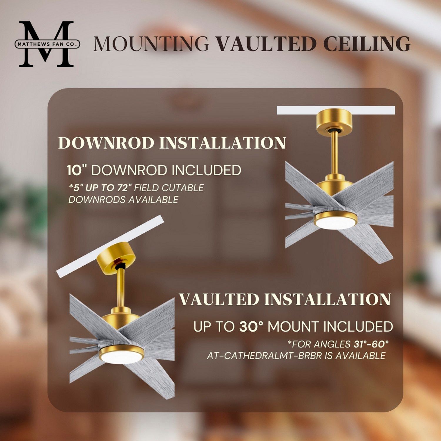 Image 7 64" Matthews Ariella Brushed Brass and Barn Wood LED Ceiling Fan more views