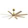 64" Matthews Ariella Brushed Brass and Light Maple LED Ceiling Fan