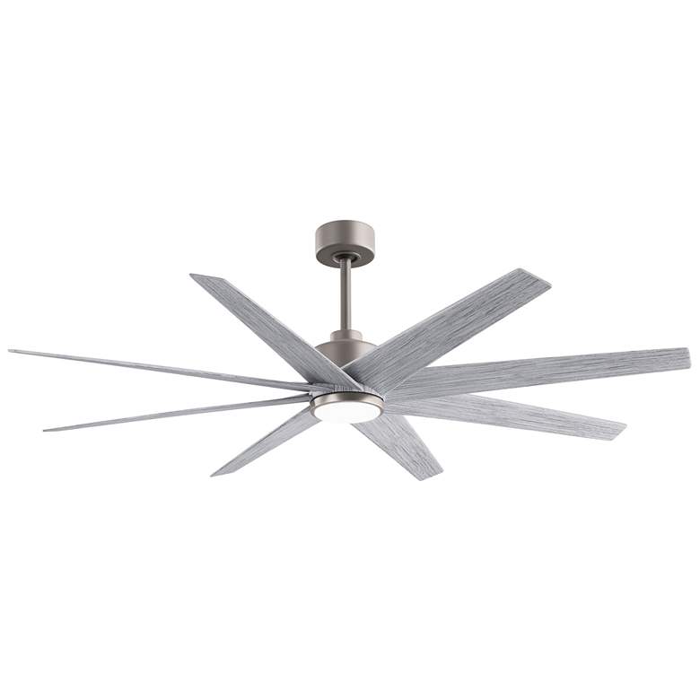 Image 1 64" Matthews Ariella Brushed Nickel and Barn Wood LED Ceiling Fan