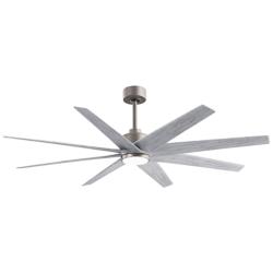 64" Matthews Ariella Brushed Nickel and Barn Wood LED Ceiling Fan