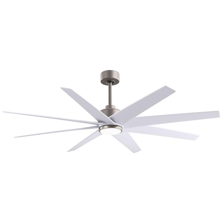Image 1 64" Matthews Ariella Brushed Nickel and Matte White LED Ceiling Fan