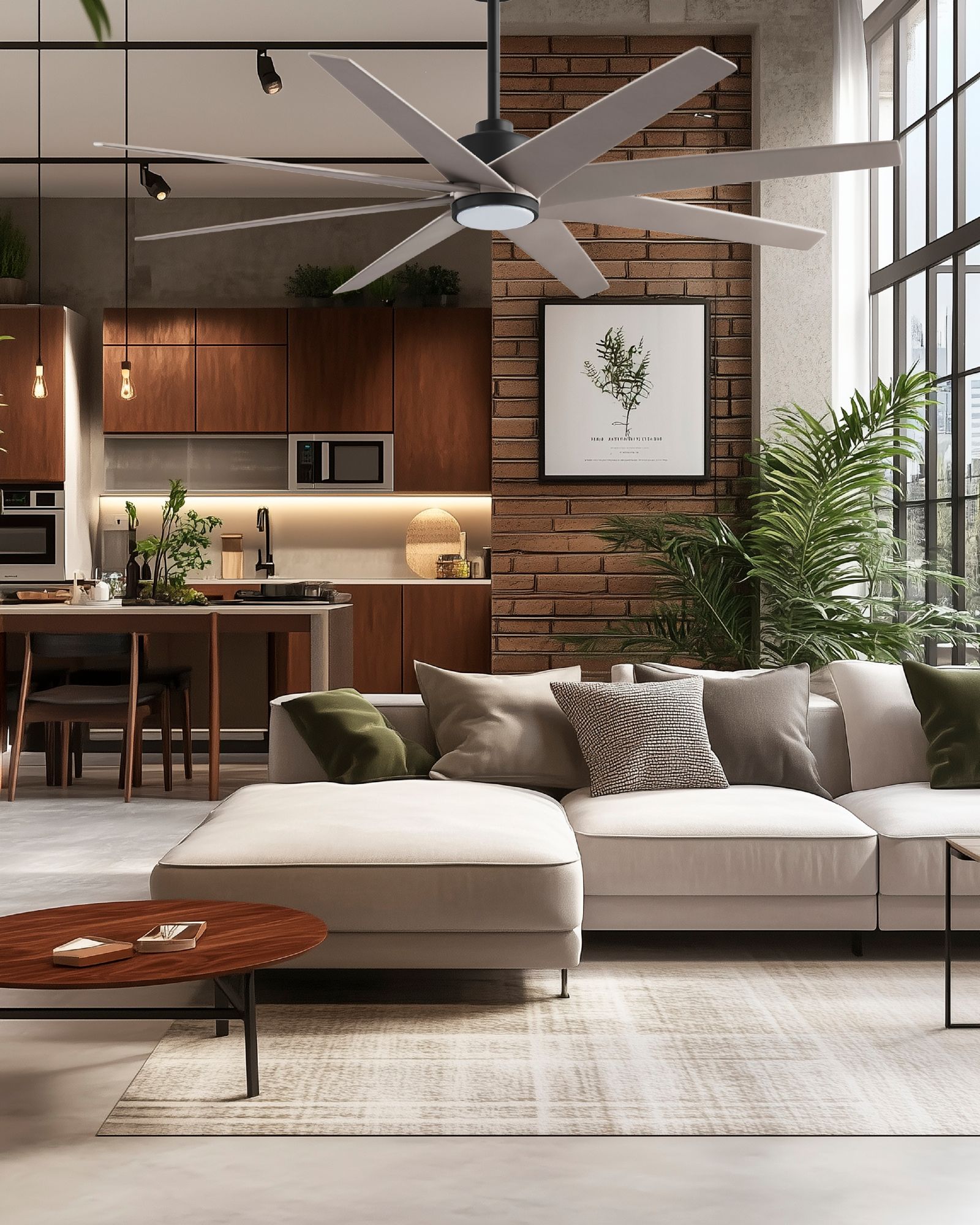 Image 3 64" Matthews Ariella Matte Black and Brushed Nickel LED Ceiling Fan more views