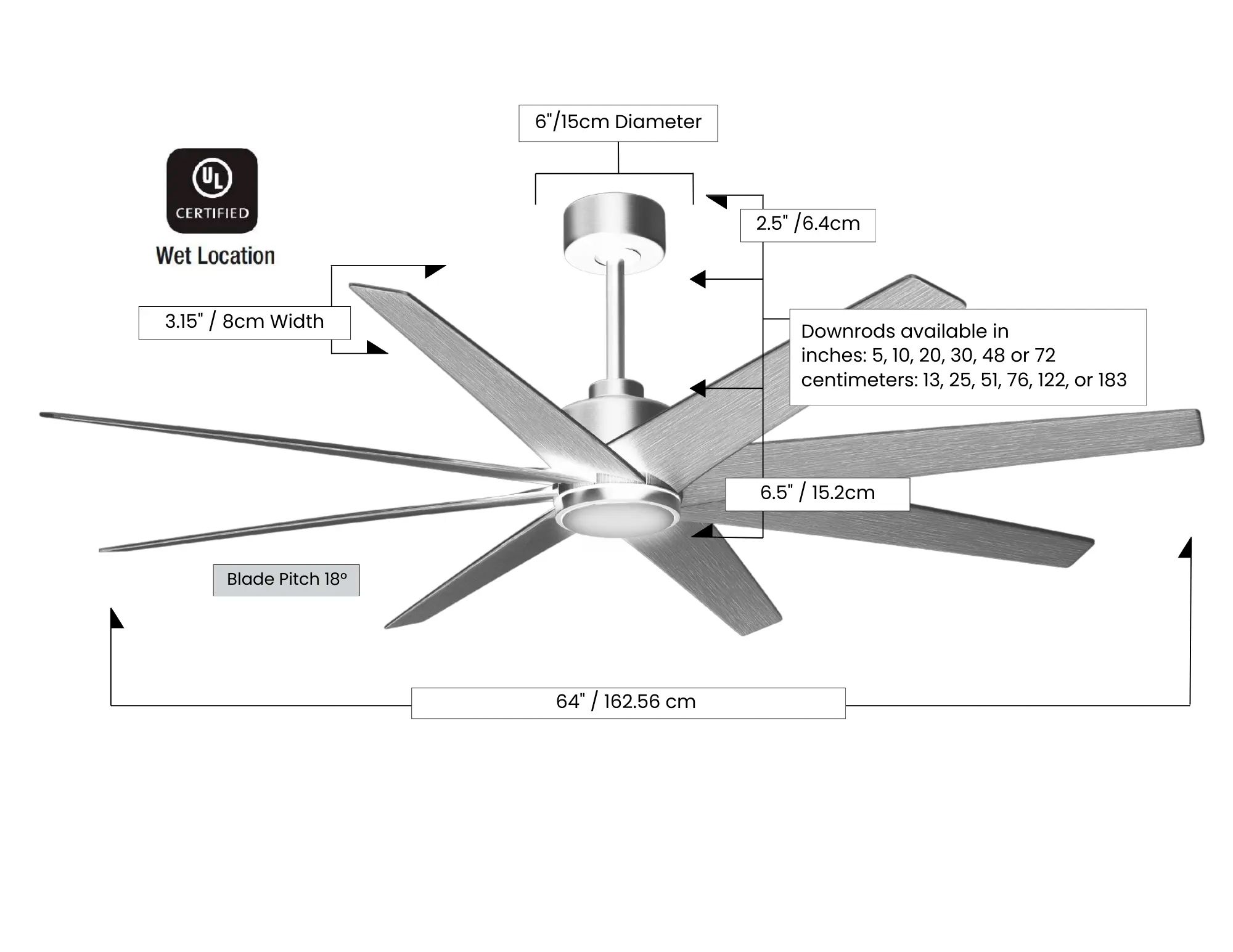 Image 4 64" Matthews Ariella Matte Black and Light Maple LED Ceiling Fan more views