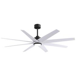 64" Matthews Ariella Matte Black and Matte White LED Ceiling Fan