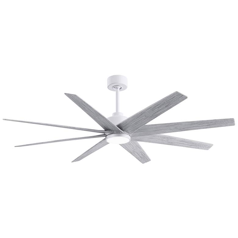 Image 1 64" Matthews Ariella Matte White and Barn Wood LED Ceiling Fan