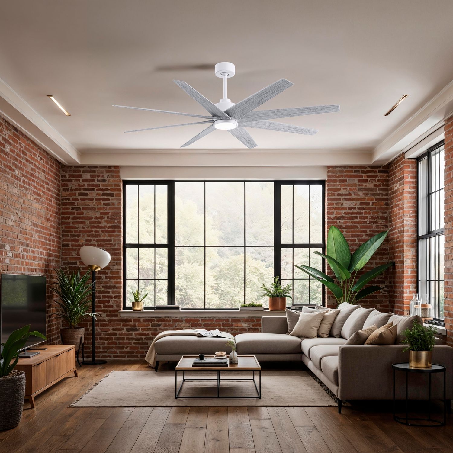 Image 3 64" Matthews Ariella Matte White and Barn Wood LED Ceiling Fan more views
