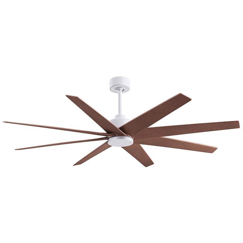 Image 1 64" Matthews Ariella Matte White and Walnut Ceiling Fan