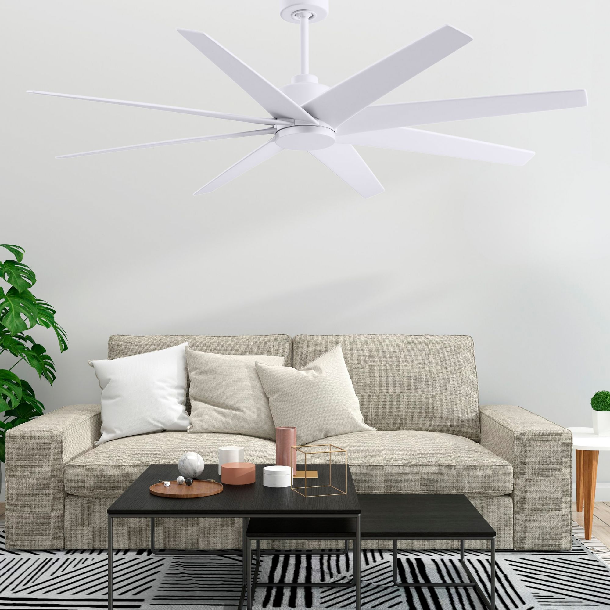 Image 3 64" Matthews Ariella Matte White Ceiling Fan more views