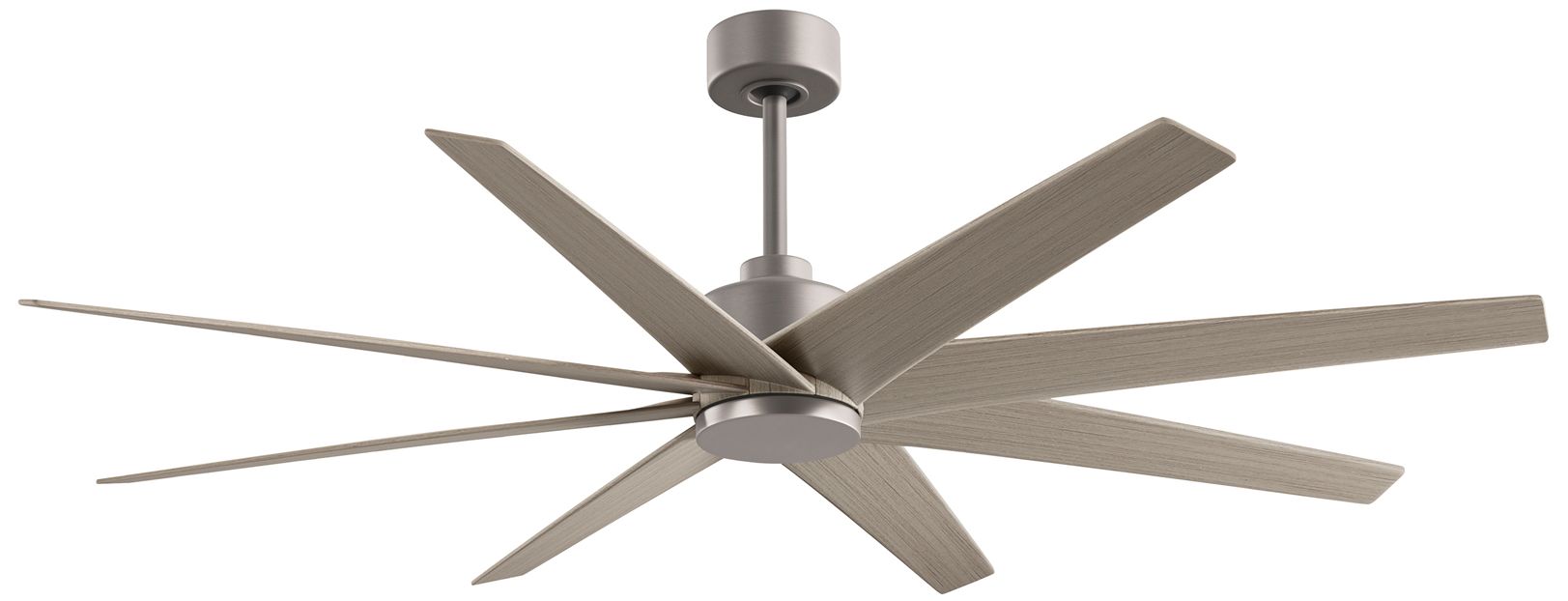 64" Matthews Ariella Nickel Ceiling Fan with Gray Ash Blades
