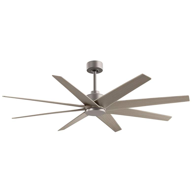 Image 1 64" Matthews Ariella Nickel Ceiling Fan with Gray Ash Blades