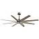 64" Matthews Ariella Nickel Ceiling Fan with Gray Ash Blades