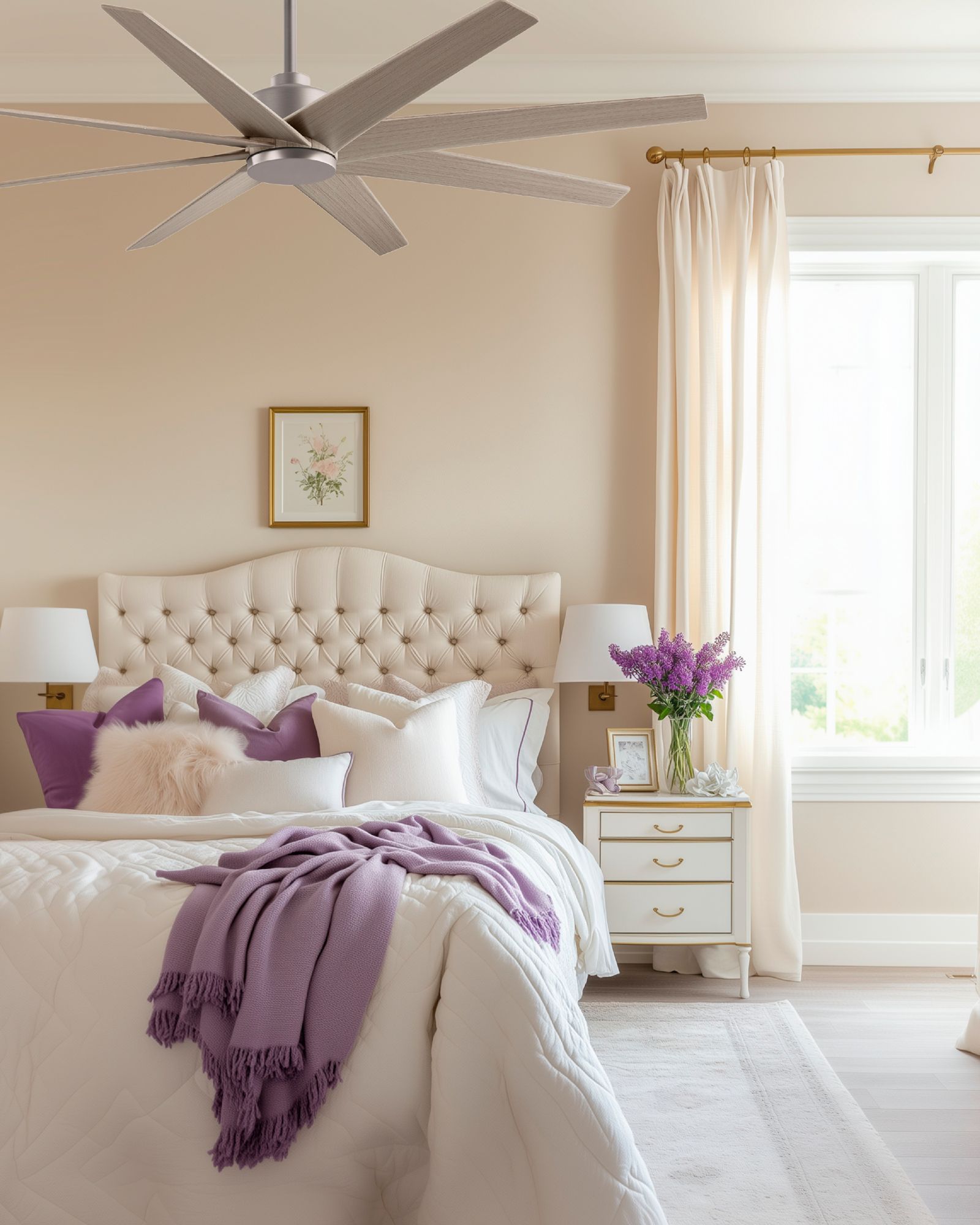 Image 2 64" Matthews Ariella Nickel Ceiling Fan with Gray Ash Blades more views